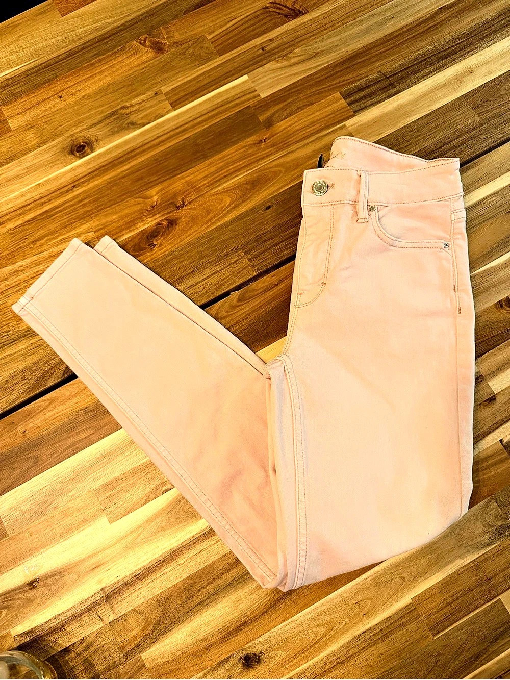 White House Black Market Skinny Ankle Jeans Light Pink Size 0